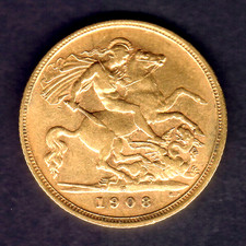 Australia.  1908 Melbourne - Half Sovereign.. Part Lustre - VF