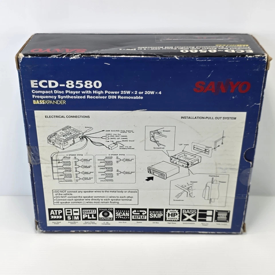 Sanyo Pull Out CD player car stereo Model ECD-8580 Vintage - Image 3 of 4