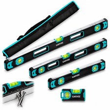 4/6-Piece Magnetic Projectile Spirit Level Set,Aluminum Plumber Level with Ruler