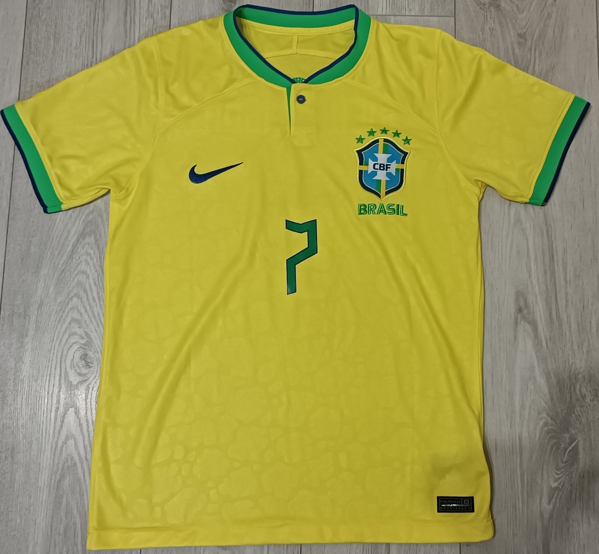 Brazil Home Jersey #7 Richarlison Nike CBF Yellow Football Shirt