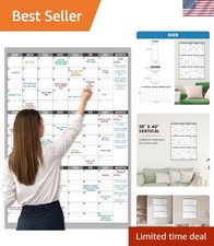 Stylish Undated Dry Erase Calendar 28" x 40" - Perfect for Home  Classroom