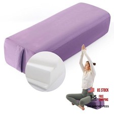 Yoga Bolster Pillow, Triple-Layer Sponge Rectangular Yoga Bolster with Purple