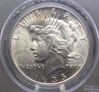 1935 "P" Peace SILVER Dollar $1 PCGS MS63 #946 Unc BU Uncirculated ECC&C, Inc.