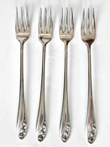 4 Sterling GORHAM Lily of the Valley Silver Cocktail Forks 5 5/8"