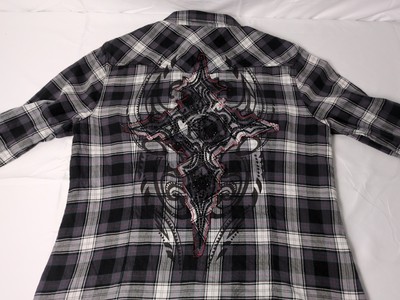Harley Davidson Women's Plaid Pearl Snap Shirt Size Medium Black Embroidered