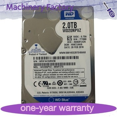 New WD Blue 2TB WD20NPVZ-00WFZT0 5400RPM 8MB SATA 2.5'' HDD Hard Disk Drive 15mm