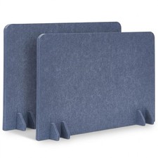 2 PCS 23.6x15.7 Inch Privacy Desk Divider Gray Felt Panel Portable Setup