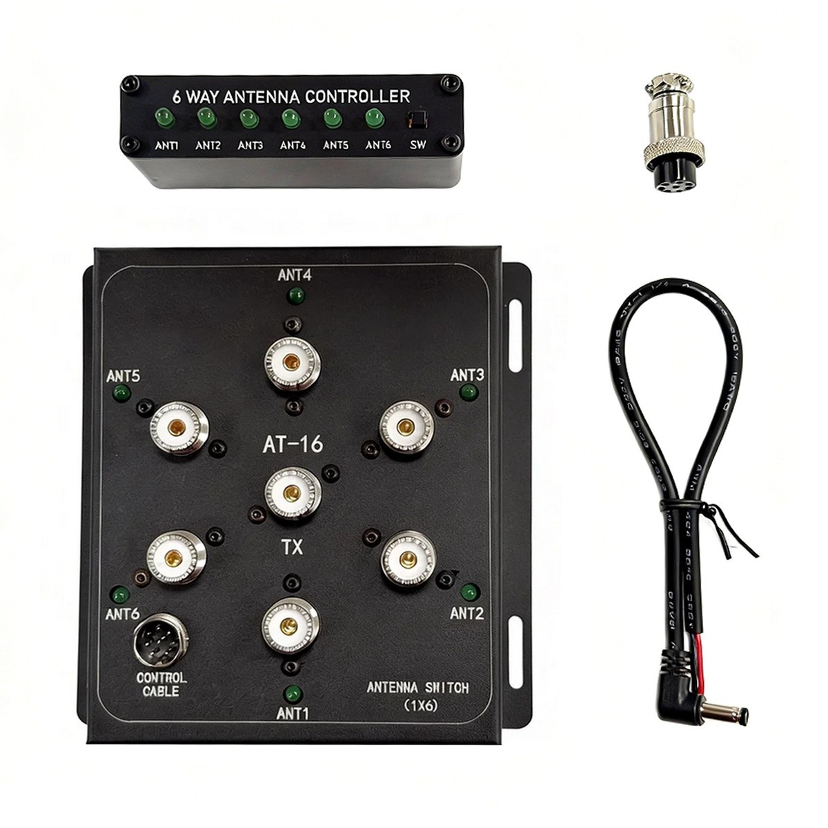 AT-16-2 6-Way Coax Remote Antenna Switch KIT 1.8MHz-30MHz 800W PEP