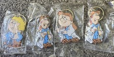 TETLEY TEA CHARACTURES  KEY RINGS TWO THE SAME STILL IN ORIGINAL PACKAGING ETC