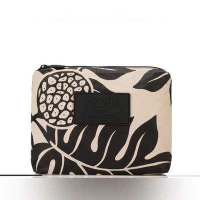 ALOHA Collection Small Pouch   Holomua   Black on Sandstone   NWT