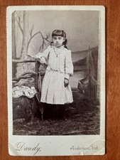 Cute Young Girl Cabinet Card Antique Photo Anderson IN US23