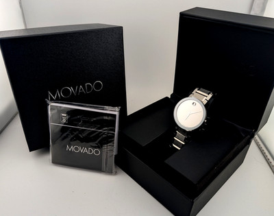 Movado Men's Lg Dial Sapphire Mirror Classic Watch Model #11.1.14.1450 ~ Display