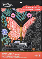 Butterfly Garden Scratch Art Paper Pad, 6 Metallic Designs