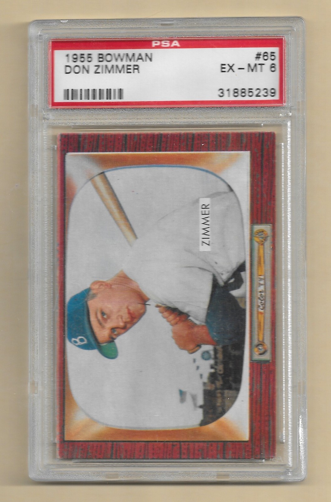 1955 Bowman 65 Don Zimmer PSA6 (RC) =WELL CENTERED=
