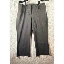 Womens Black Straight Leg Dress Pants Mid Rise Professional Trousers Size 10