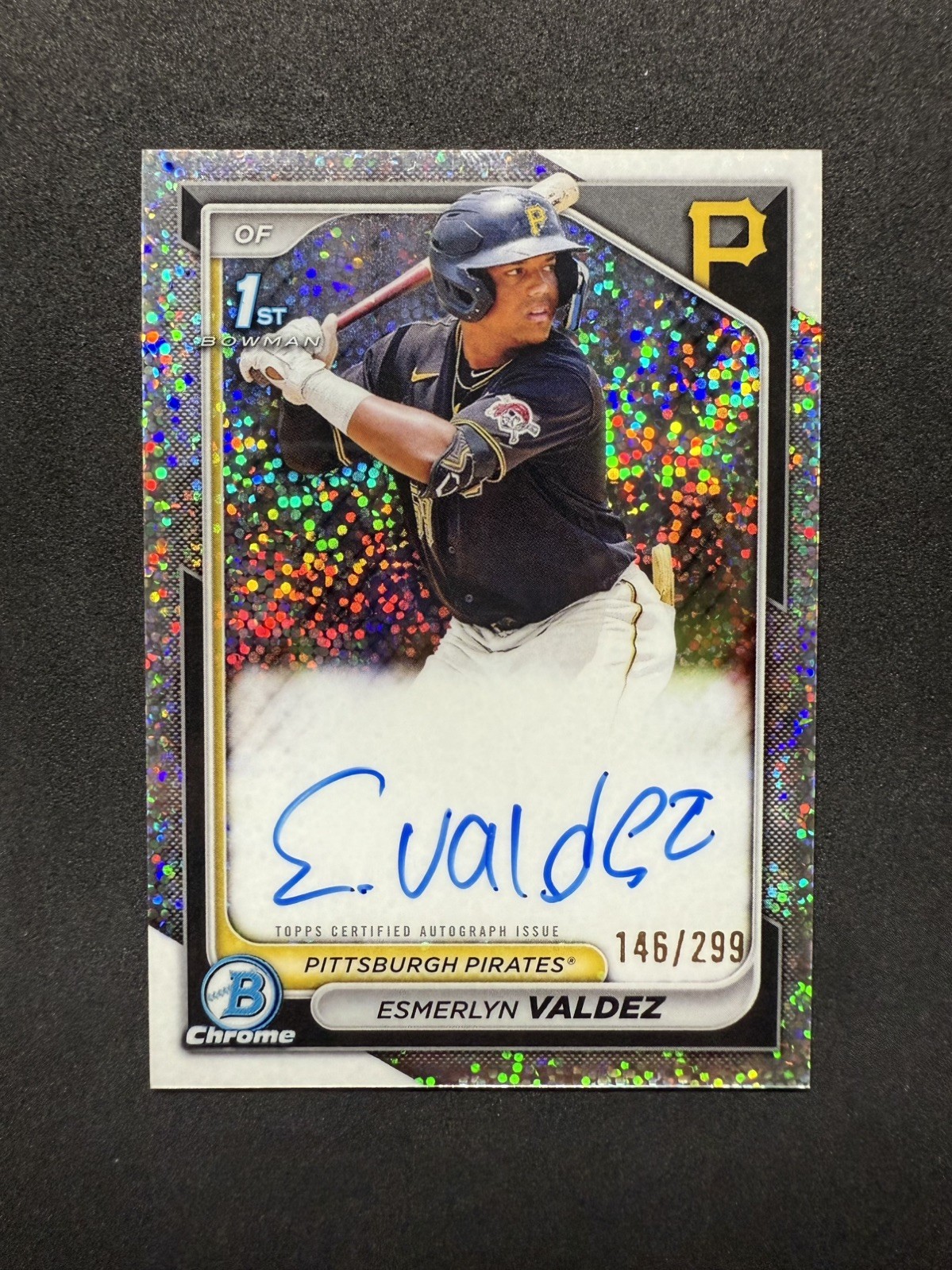 2024 Bowman Chrome 1st Esmerlyn Valdez /299 Speckle Refractor Auto 🔥 Pirates