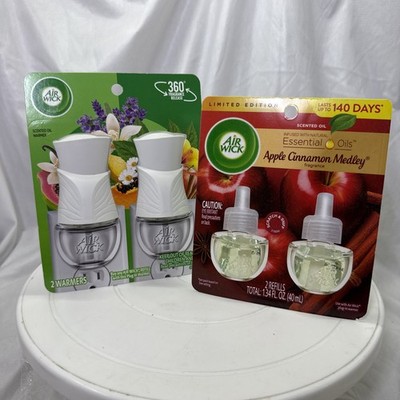Air Wick Apple Cinnamon Medley Scented Oil Refills-2ct/0.67 fl oz With 2 Warmers