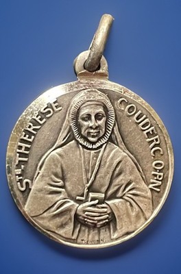 Vintage Signed Tschudin St Therese Couderc , St Regis Silver Plated Medal France