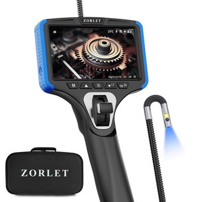 ZORLET Dual Lens Two-Way Articulating Borescope Camera with Light, 5'' Inspect...
