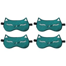 4Pack Cute Cat Sleep Mask Soft Light Eye Mask with Adjustable Strap Army Green
