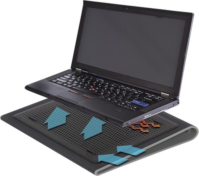 Targus 17 Inch Dual Fan Lap Chill Mat - Soft Neoprene Laptop Tilted, Black 