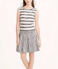 J. Crew Tweed Striped Drop Waist Dress Size 6