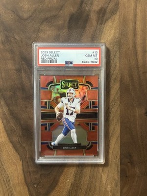 2023 Panini Select - Concourse Josh Allen Red Prizm JERSEY MATCH 17/99 PSA 10