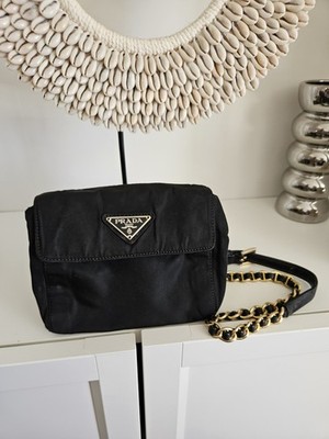PRADA Milano Damen Nylon Mini Crossbody Bag Handtasche Tasche