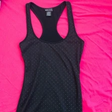 Wet Seal * Y2K Vintage Black Studded Rock Stretch Slim Racerback Tank Top XS