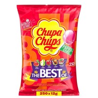 Chupa Chups Best Of Lutscher-Beutel, Beutel, 250 Lollis In 6 Sorten, 250 X 12G