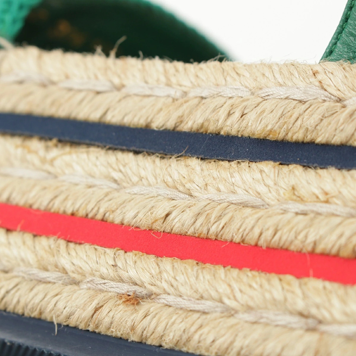 GUCCI Leather GG Marmont Pearl Wedge Sole Sandals Green 35 1/2 thumbnail 11