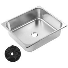 Kitchen Sink 304 Stainless Steel Rust Proof Fast Discharge Square Recessed SG