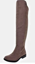 Style & Co Womens Hayley Faux Suede Over the Knee Boots Brown