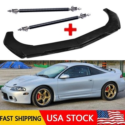Front Bumper Lip Splitter Spoiler Glossy Black Body Kit For Mitsubishi Eclipse