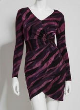 Siena Women's Black Metallic Side-Twist Stretch Long-Sleeve Dress Size 2