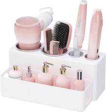 Lifewit Hair Tool Organizer Dryer Holder Countertop with 4 Cups, White