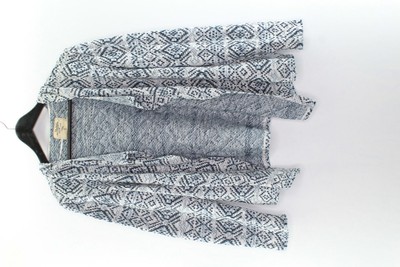 Multiblu Damen Cardigan Gr. L Oberteil Strickjacke Blau Muster #EZ-12