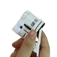 Handheld Microscope with LED Light Pocket Sized Phone Clip On Microscope Lens