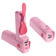 HALO 2-Piece FanPal 2,000mAH Power Banks with Fan and Light (2-Pack)