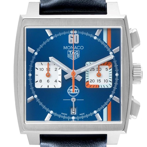 Tag Heuer Monaco Gulf Chronograph SE Steel Mens Watch CBL2115 Unworn