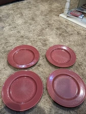 4 Vintage Homer Laughlin Plum Dinner Plates-11.25”