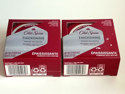 2  Old Spice THICKENING POMADE  WITH BIOTIN (2.22 oz each)
