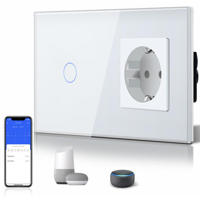 WiFi Lichtschalter 1 Weg 1 Fach Neutralleiter Alexa Google Home Smart Steuerung