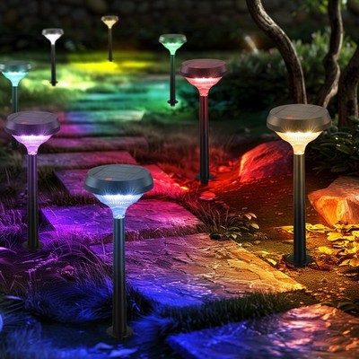 Linkind Solar Pathway Lights 8 Pack, Color Changing Solar Lights Outdoor Wate...