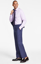 Michael Kors Men Classic Fit Wool Blend Stretch Solid Suit Pants Blue Size 36X32
