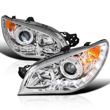 Chrome Housing Clear Lens Projector LED Lamps for Subaru Impreza WRX 2006-2007