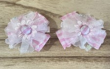 Children's Barrettes Pink Bows - A0179