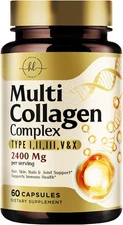 Multi Collagen Peptides 2400mg - Best Hydrolyzed Collagen Complex I, II, III & V