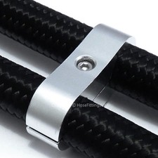AN-12 12AN 24MM SILVER Braided Hose Pipe SEPARATOR CLAMP Fitting Adapter Bracket