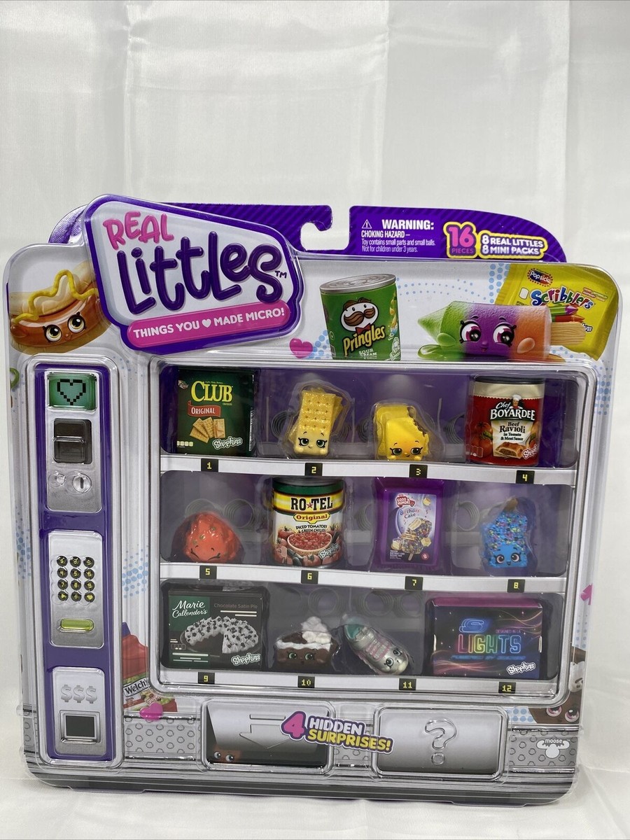 Real Littles Shopkins Vending Machine 16 Pack 4 Hidden Surprises